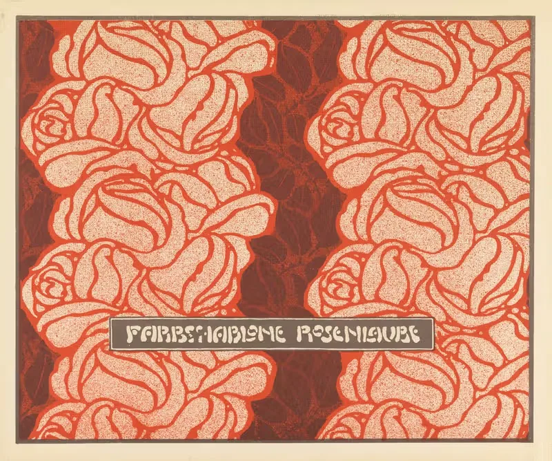 Farbschablone Rosenlaube (Rose Bower Color Stencil) — Koloman Moser