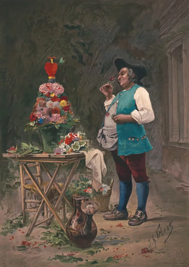The contented gardener by Louis Prang & Co., 1877 — digital art print download