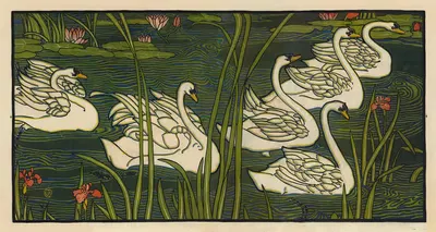 Лебеди by Луи Рид, 1897 — digital art print download