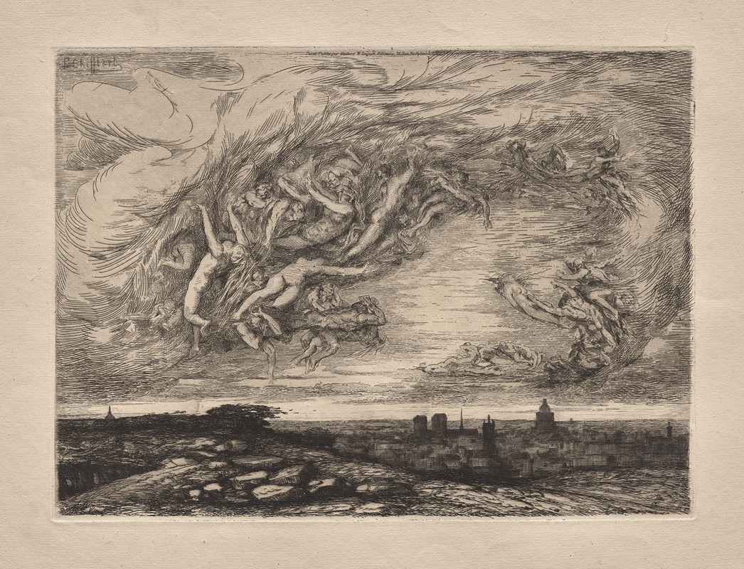 Cholera in Paris by Франсуа-Николя Шиффлар, 1865 — digital art print download