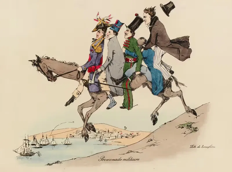 Военный парад by Пьер Ланглюм, 1830 — digital art print download