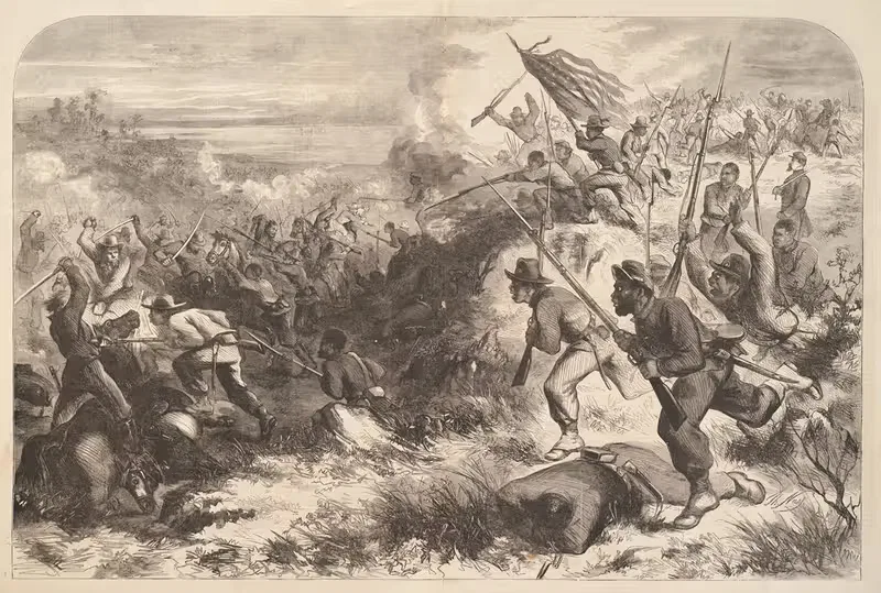 A Negro regiment in action by Thomas Nast, 1863 — digital art print download
