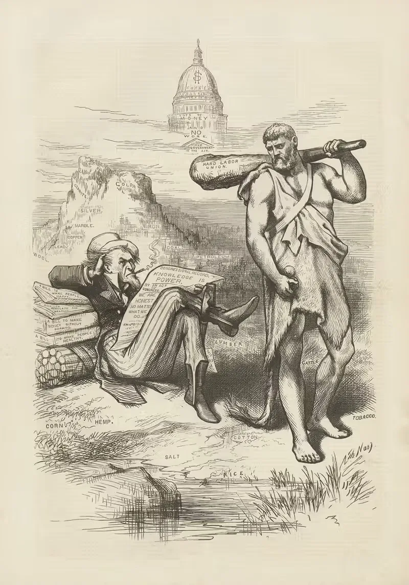 Зарабатывай больше, чем тратишь by Томас Наст, 1878 — digital art print download