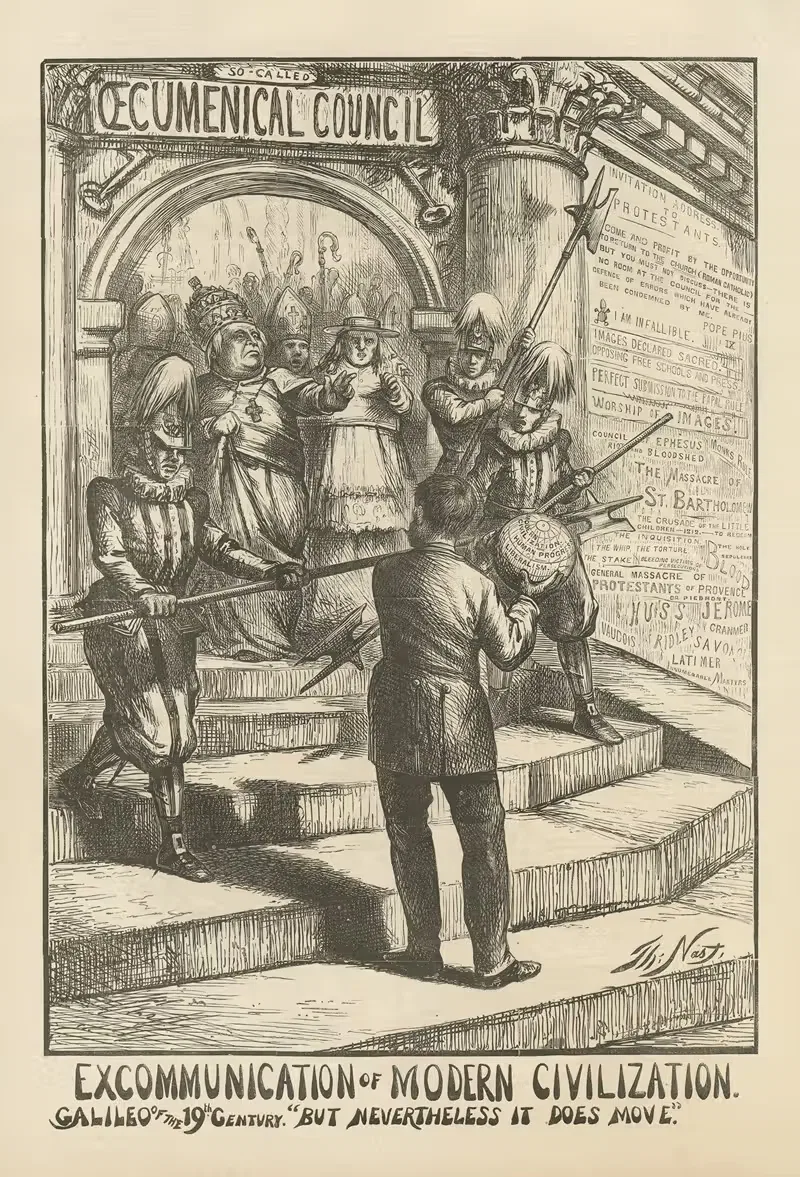 Экскоммуникация современной цивилизации by Томас Наст, 1869 — digital art print download