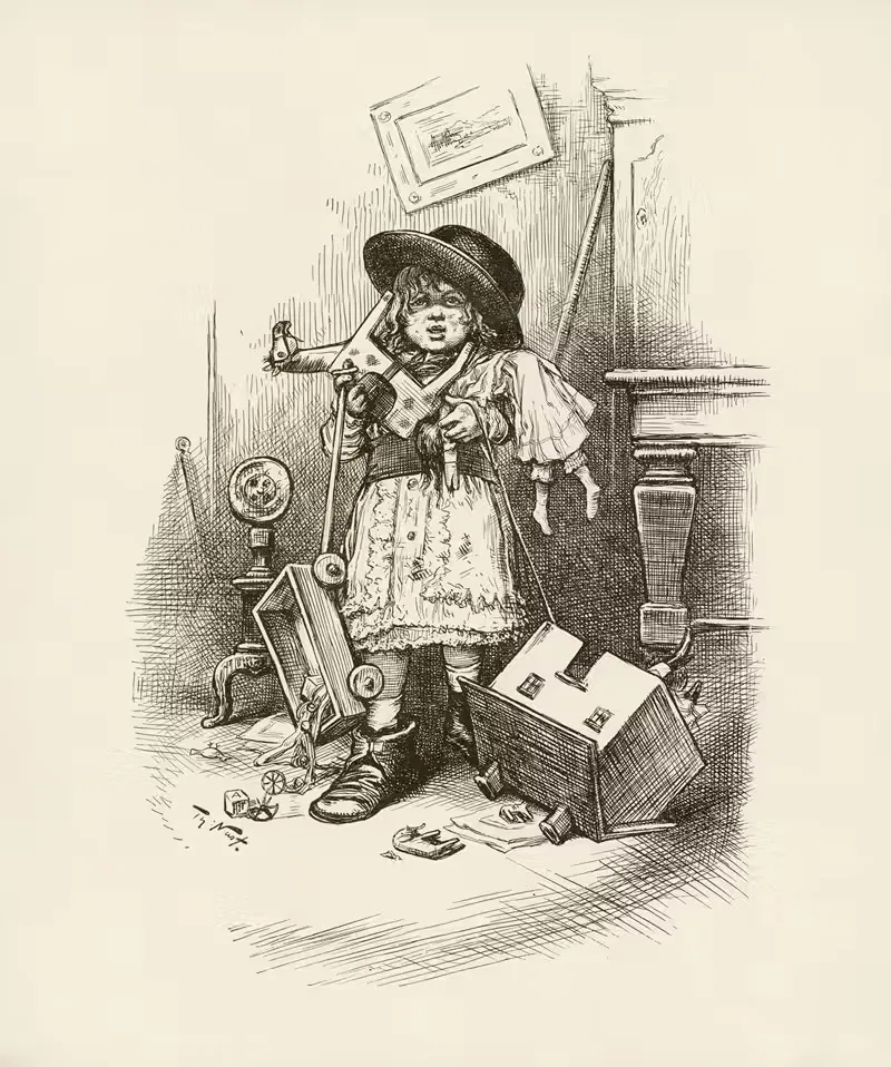 Girl with toys — Thomas Nast