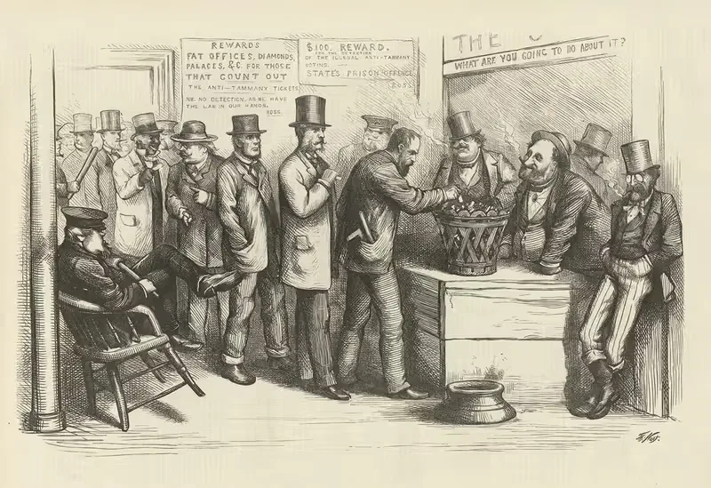 Процесс всеобщего голосования by Томас Наст, 1871 — digital art print download