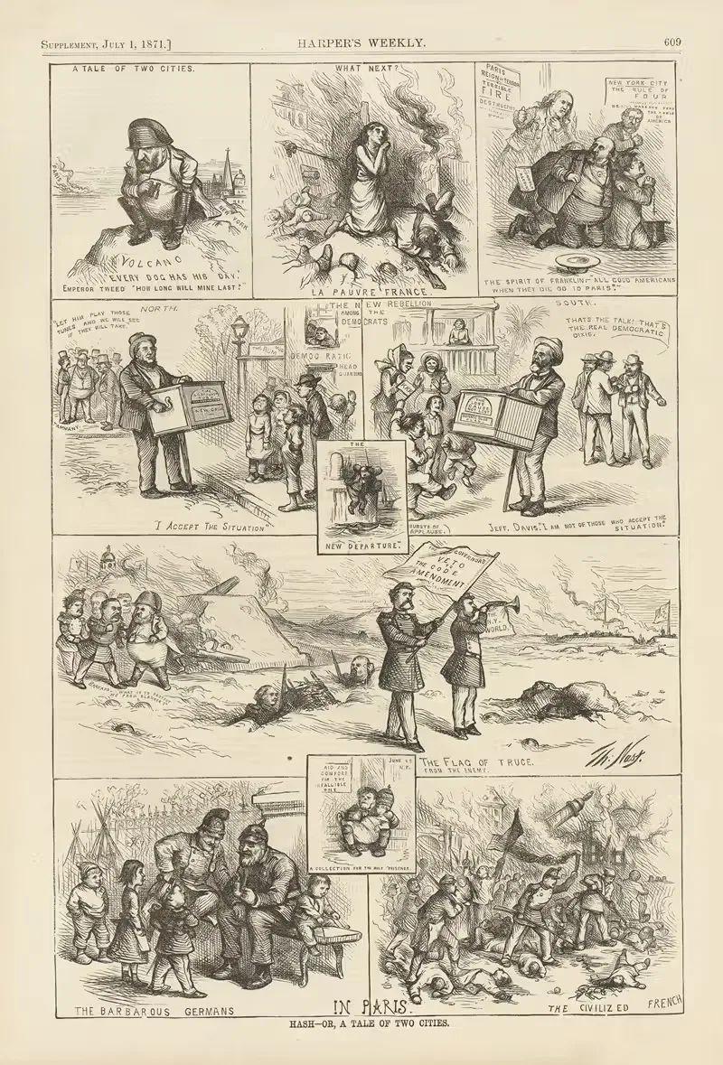 Хэш – или, Сказание о двух городах by Томас Наст, 1871 — digital art print download