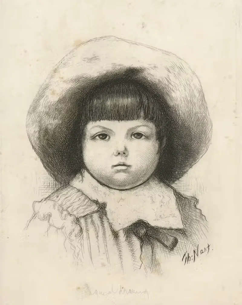 Head of a little boy — Thomas Nast
