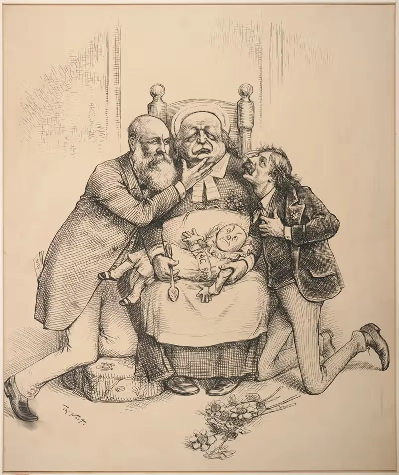 Наши друзья, враги by Томас Наст, 1884 — digital art print download