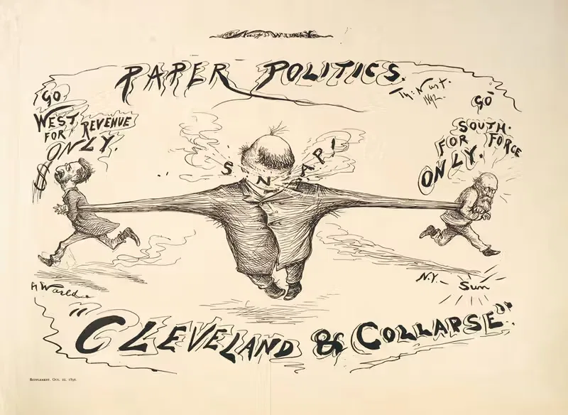 Paper politics. 'Cleveland & collapse' — Thomas Nast