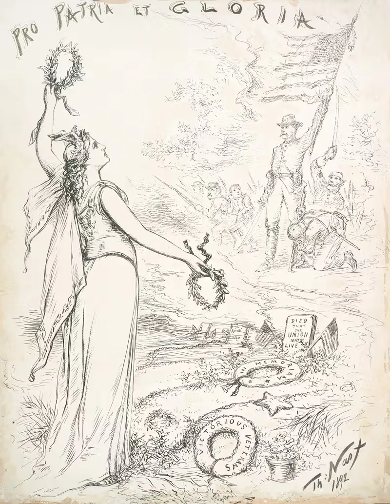 За родину и славу by Томас Наст, 1892 — digital art print download