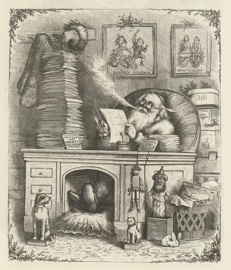 Почта Санта-Клауса by Томас Наст, 1871 — digital art print download