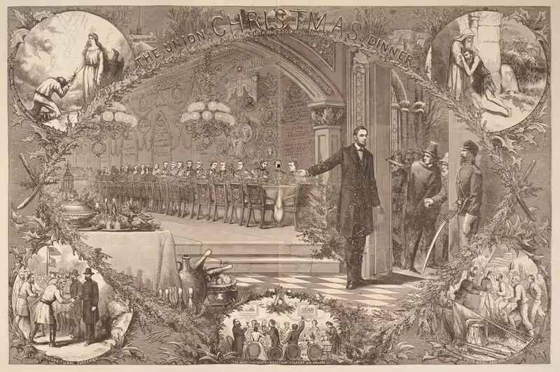Рождественский ужин Союза by Томас Наст, 1864 — digital art print download