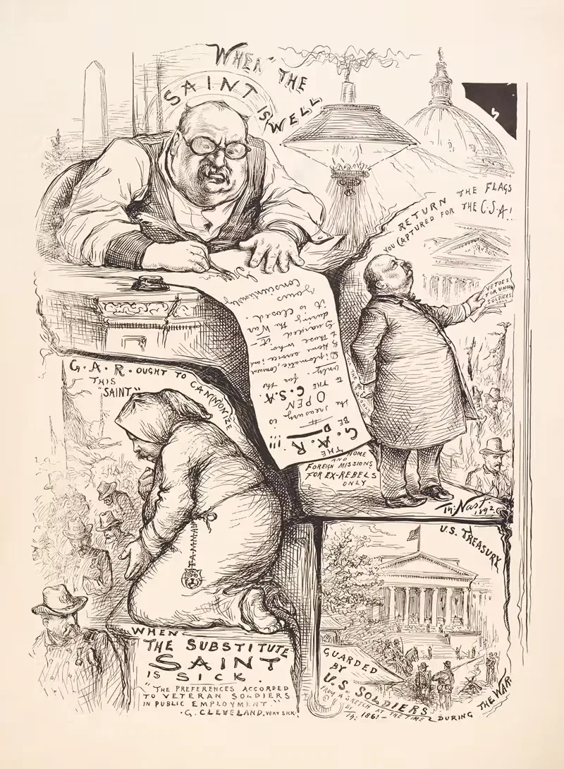 When the saint is well. When the substitute saint is sick — Thomas Nast