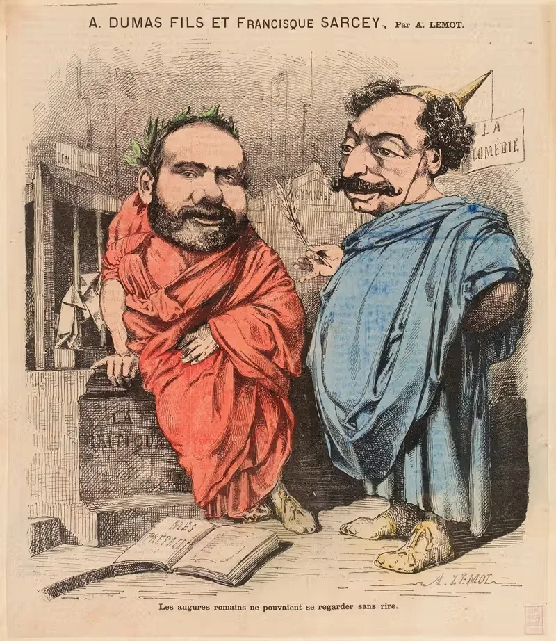 A. Dumas fils et Francisque Sarcey — Valentin Achille Lemot