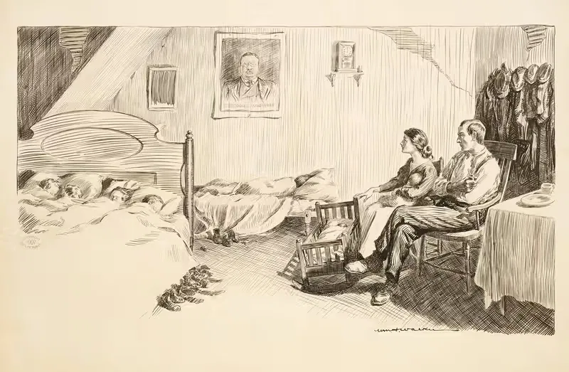 A poor young couple with many young children — William Henry Walker