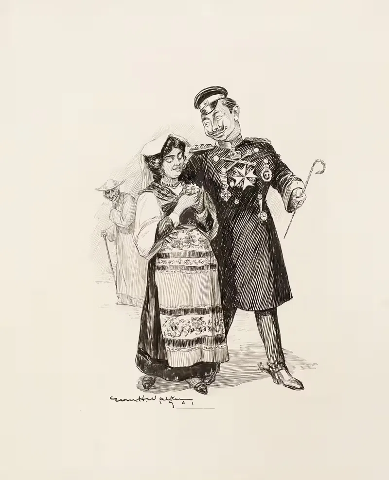 A soldier courts a woman. — William Henry Walker