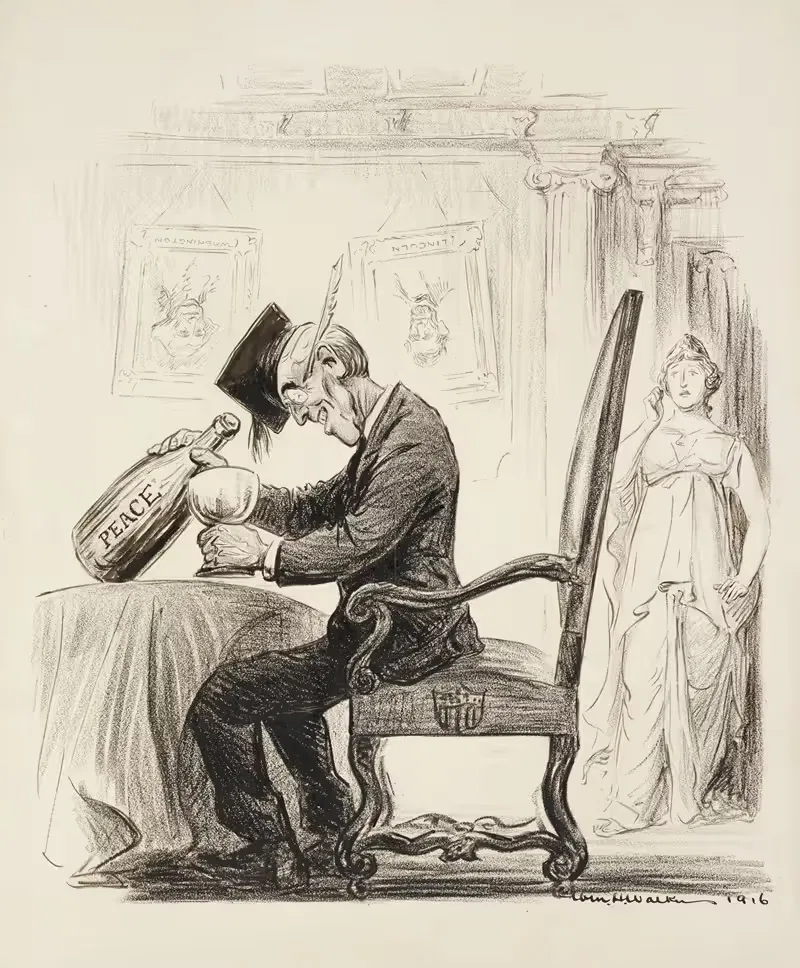 Columbia; Is he overdoing it by William Henry Walker, 1917 — digital art print download