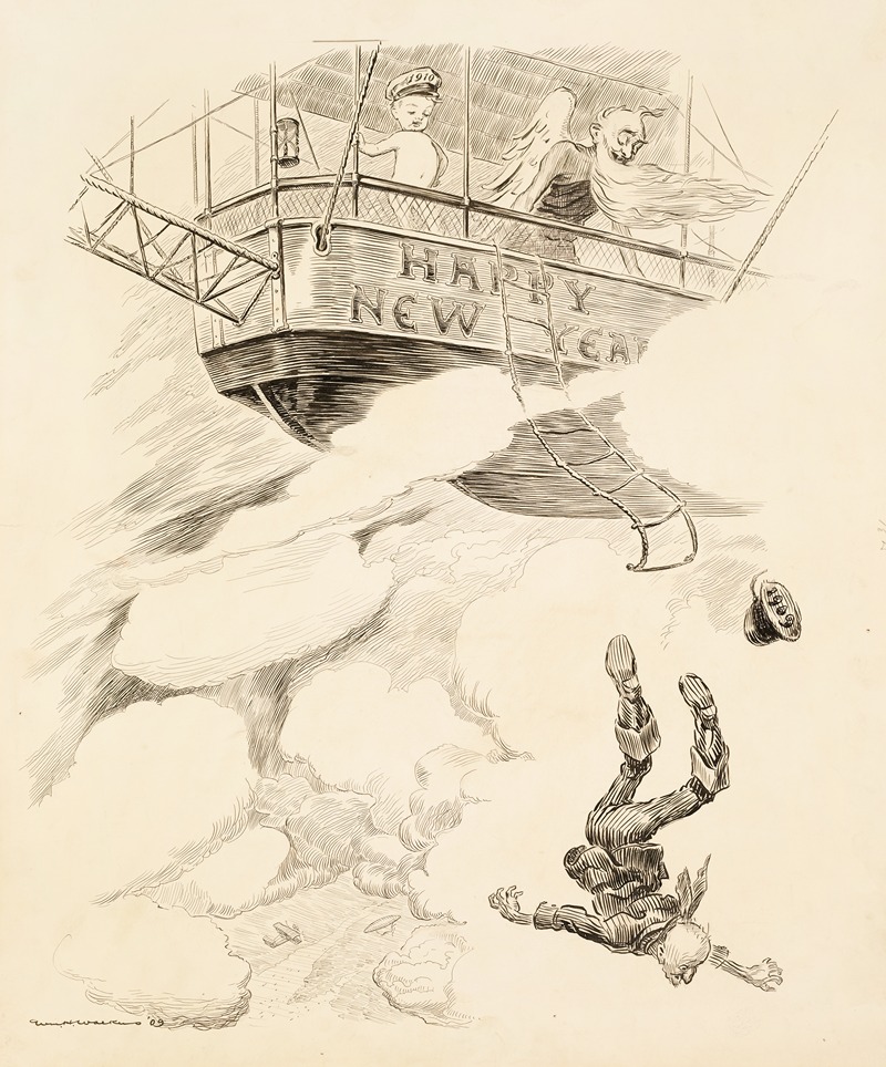 Dropping the pilot by William Henry Walker, 1909 — digital art print download