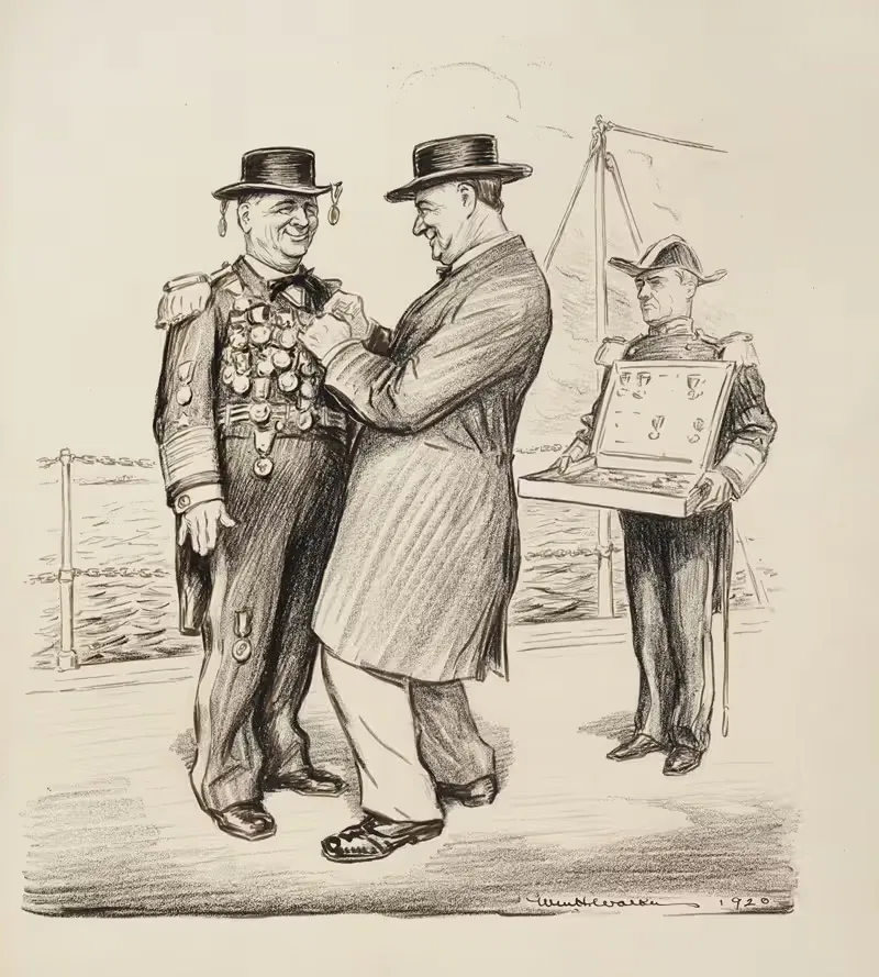 Medals for meddling by William Henry Walker, 1920 — digital art print download