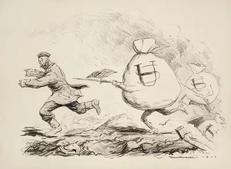 The Hun doesn't know how far the American dollar will go — William Henry Walker