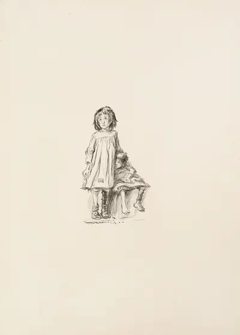Two poor children dress in ragged clothes. — William Henry Walker