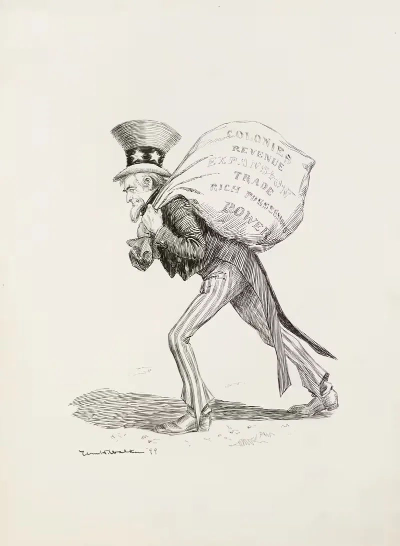 Uncle Sam carries a large bag by William Henry Walker, 1899 — digital art print download