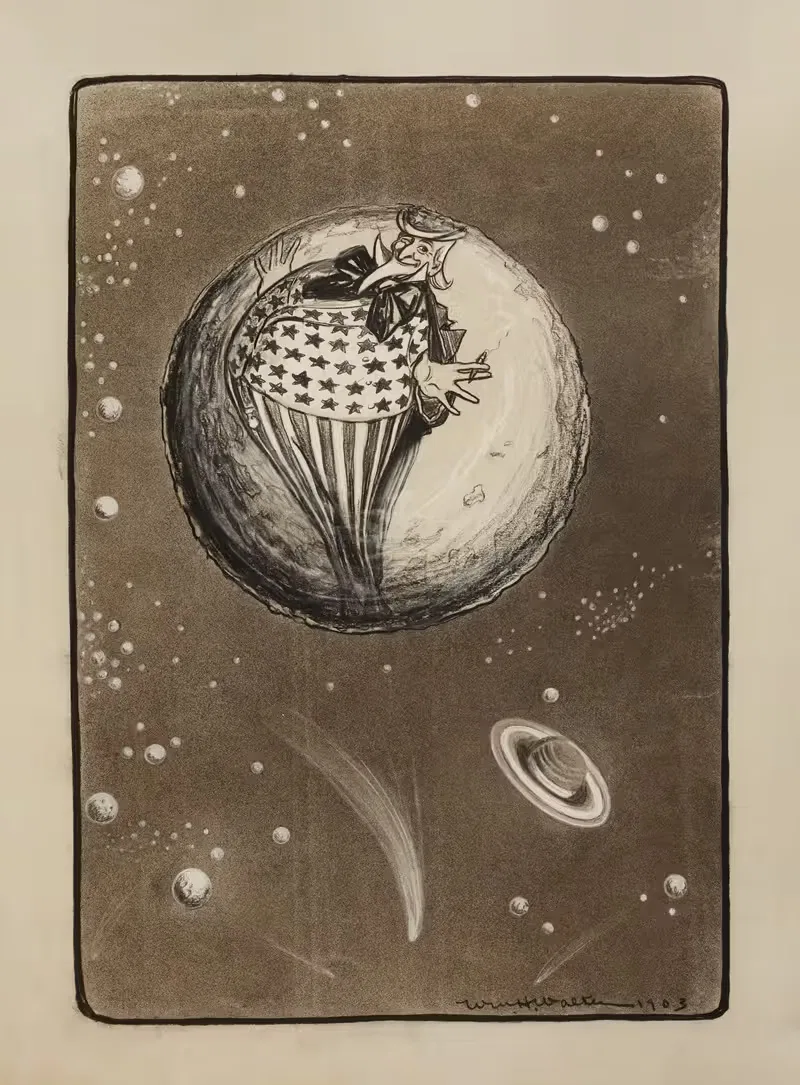 Uncle Sam depicted as the man on the moon. — William Henry Walker