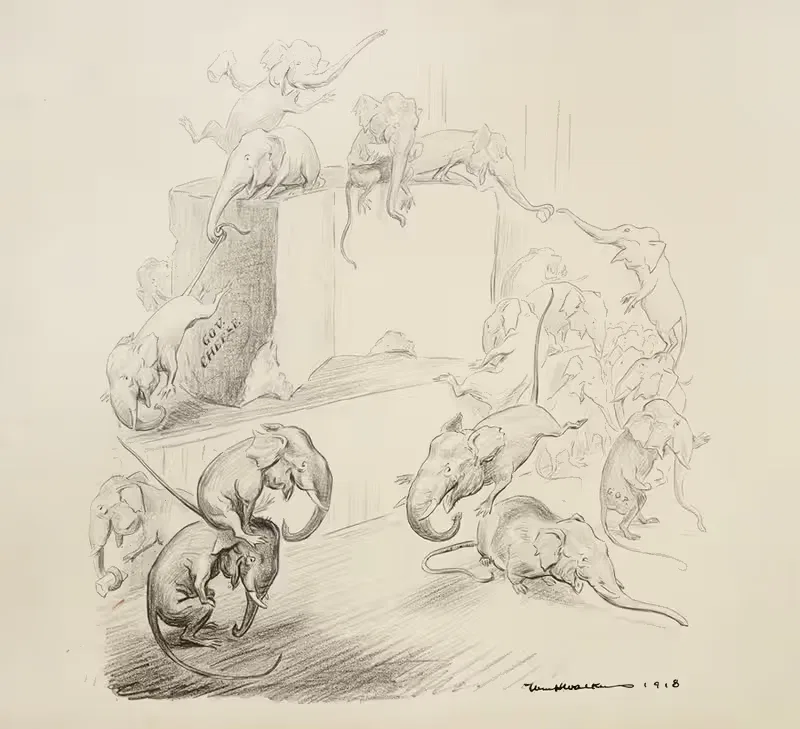 Когда кота нет, мыши будут играть by Уильям Генри Уокер, 1919 — digital art print download