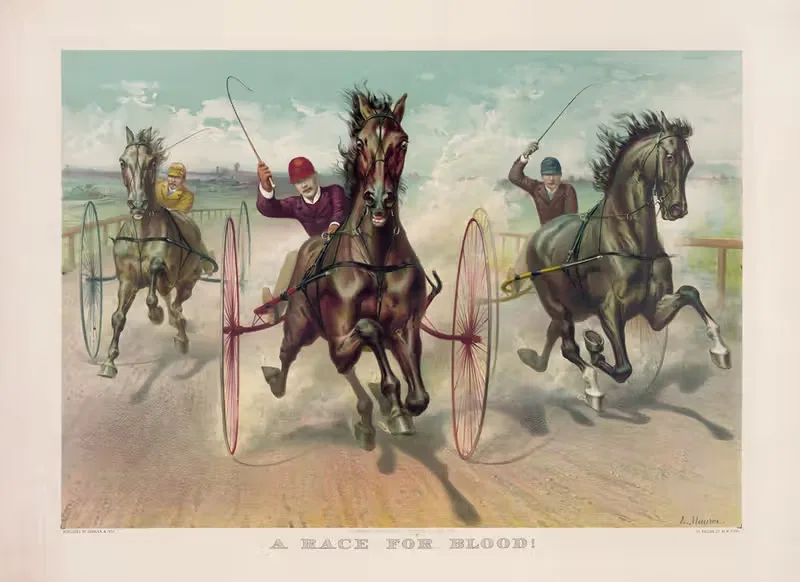 Гонка за кровью! by Керриер и Айвс, 1890 — digital art print download