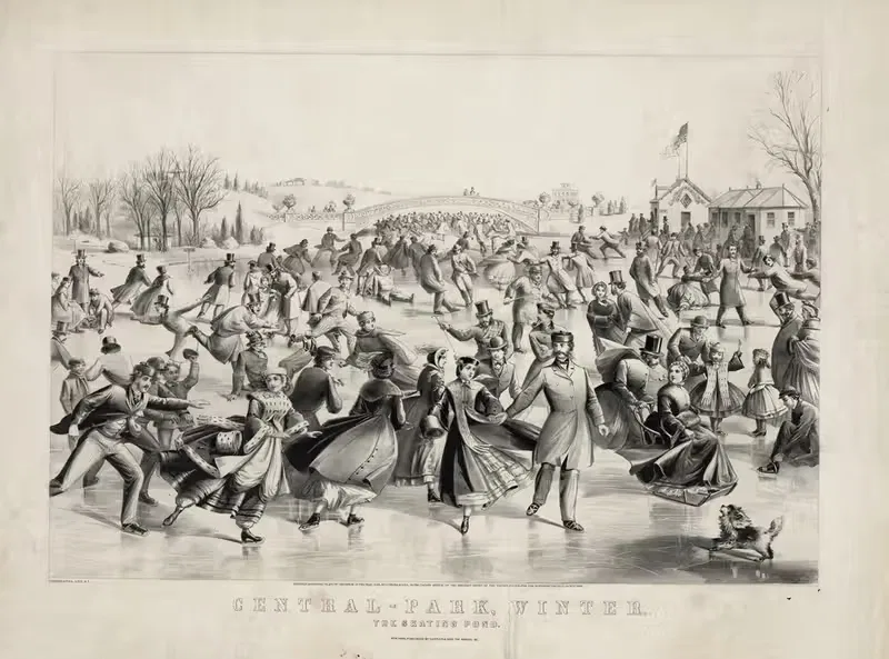 Центральный парк, зима; Каток by Керриер и Айвс, 1862 — digital art print download