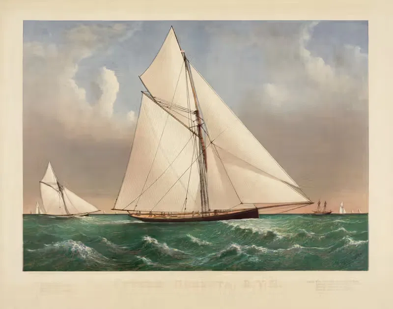 Куттер Генеста, R.Y.S. by Керриер и Айвс, 1885 — digital art print download