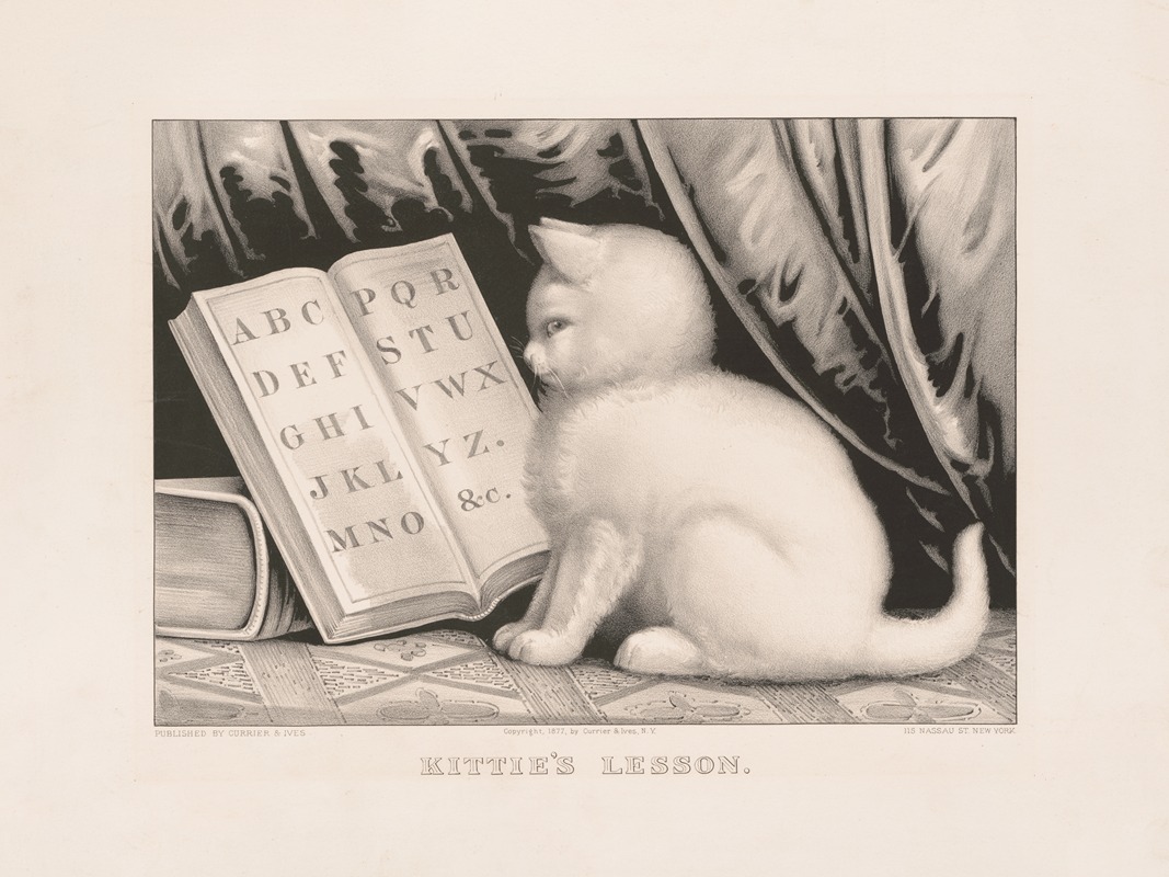 Kittie's lesson by Керриер и Айвс, 1877 — digital art print download