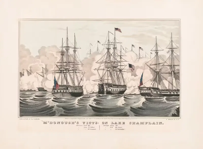Виктория М'Донога на озере Шамплейн by Керриер и Айвс, 1846 — digital art print download