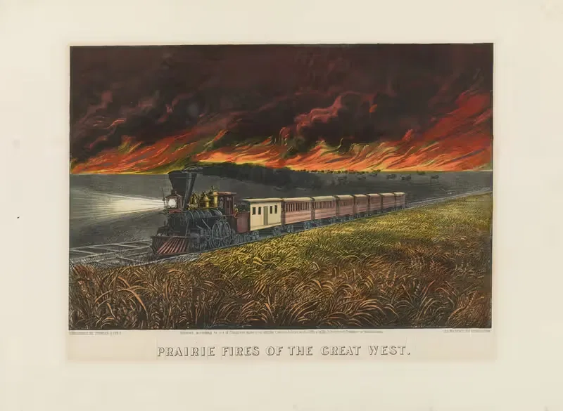 Prairie fires of the great west — Currier & Ives.