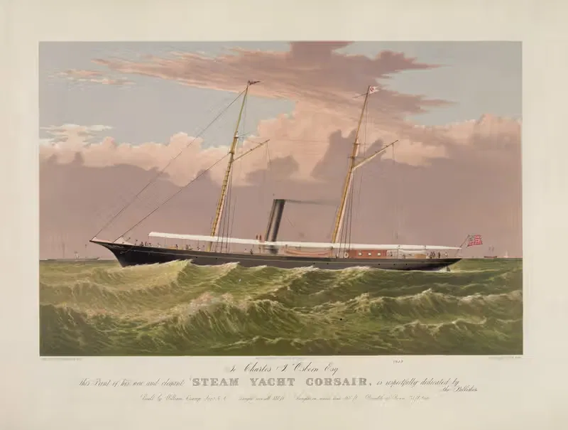 Steam yacht Corsair — Currier & Ives.