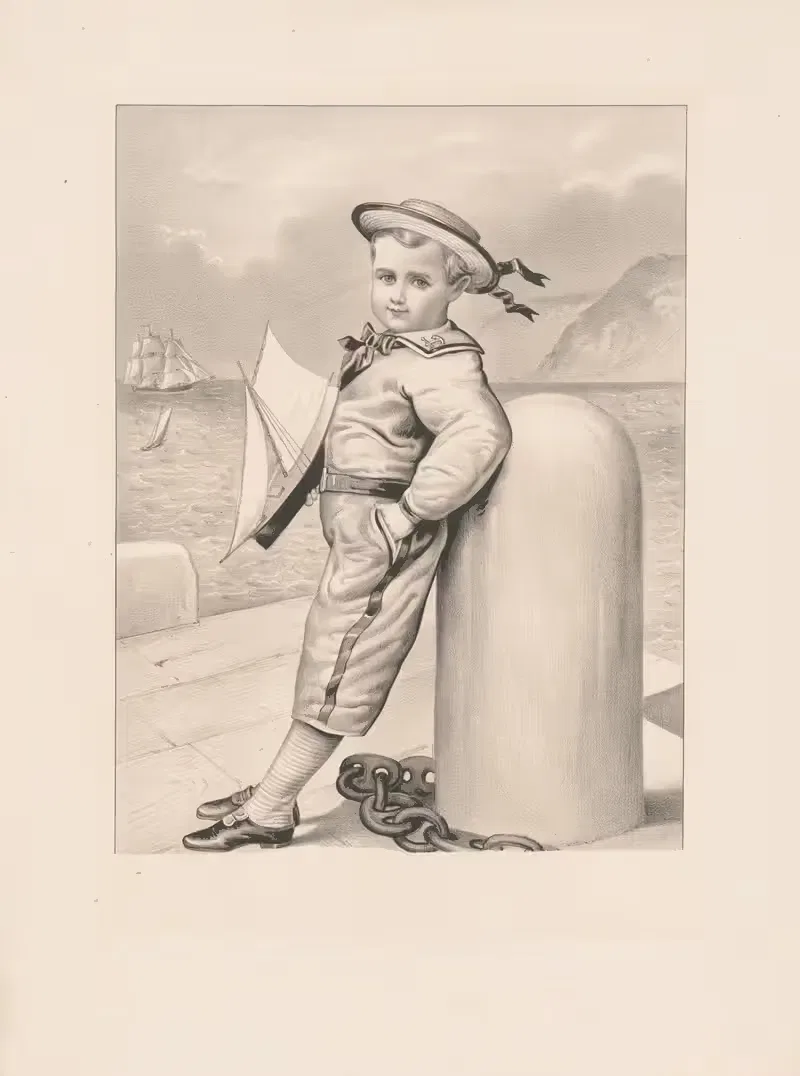 Маленький яхтсмен by Керриер и Айвс, 1875 — digital art print download