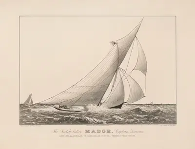 The Scotch Cutter Madge, Captain Duncan by Currier & Ives., 1881 — digital art print download