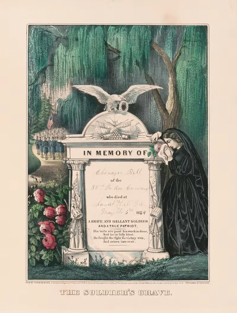 Могила солдата by Керриер и Айвс, 1872-1874 — digital art print download