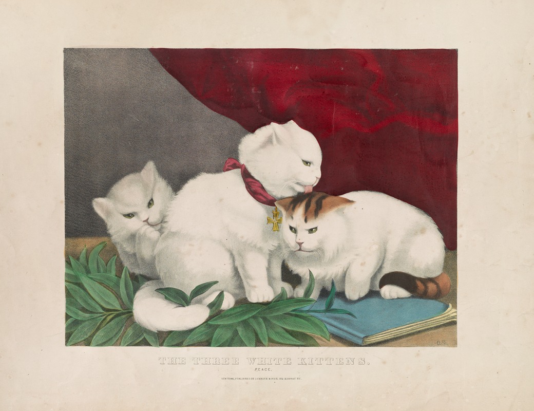 The three white kittens; peace by Керриер и Айвс — digital art print download