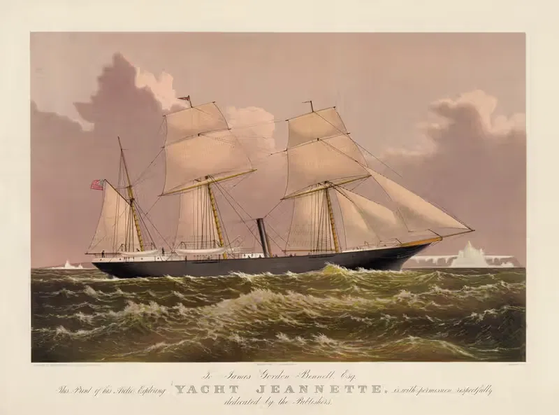 Яхта Жаннет by Керриер и Айвс, 1881 — digital art print download