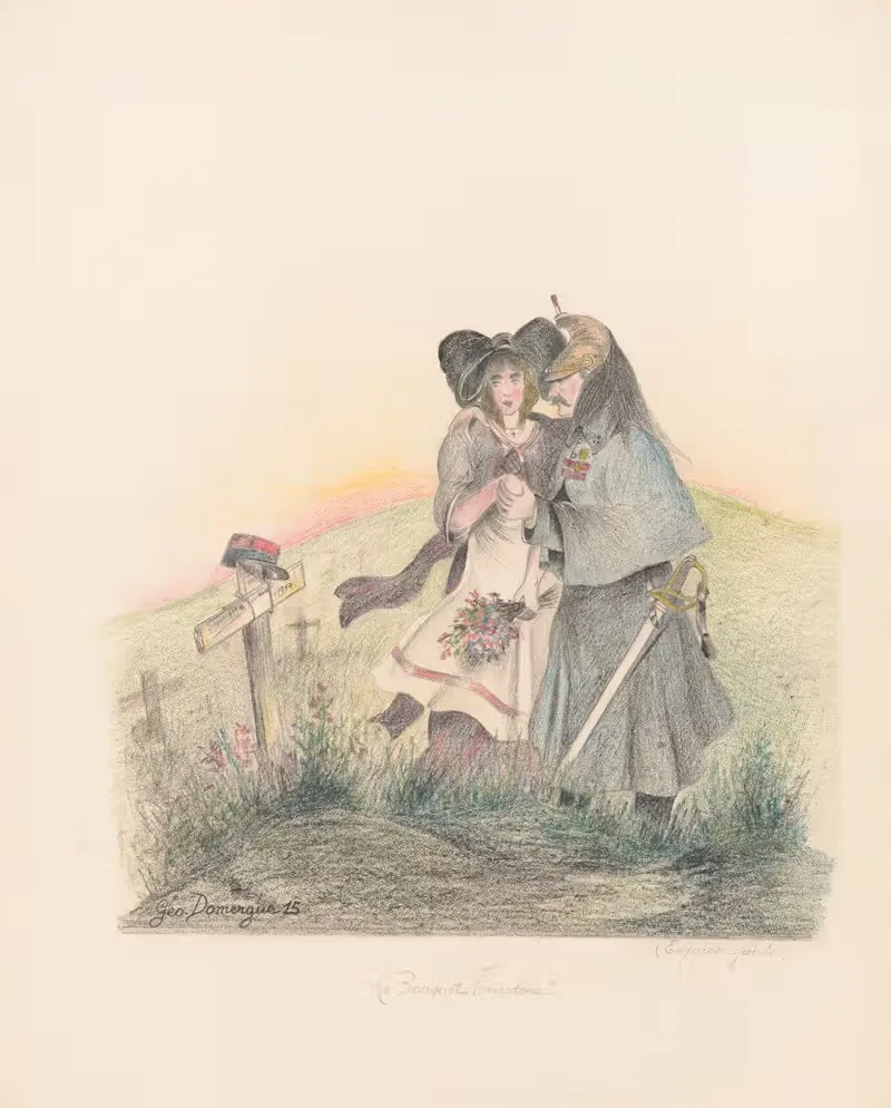 Триколорный букет by Жорж Домергь, 1915 — digital art print download