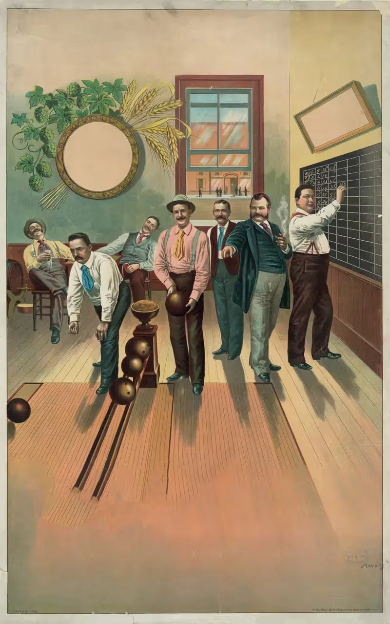 Боулинг #191 by Генри Джером Шайл, 1894 — digital art print download