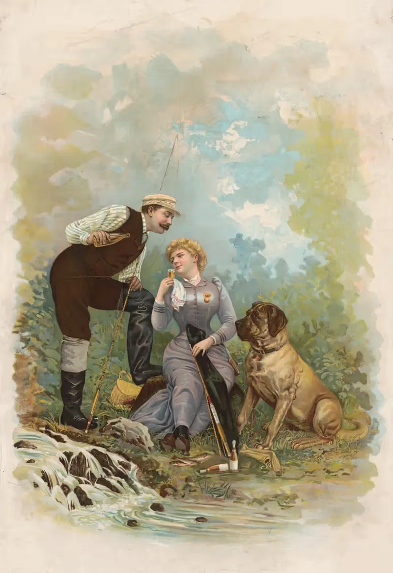 Рыболовная сцена by Генри Джером Шайл, 1894 — digital art print download
