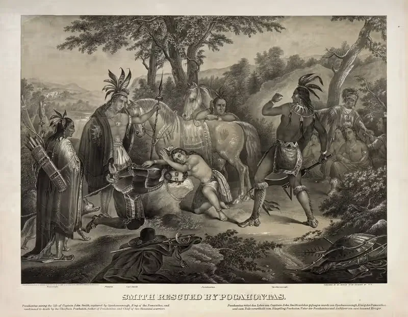 Смит, спасенный Покахонтас by Генри Джером Шайл, 1870 — digital art print download