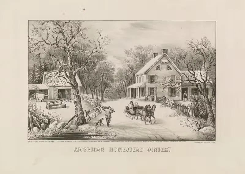 Американская усадьба зимой by Джон Кэмерон, 1868 — digital art print download