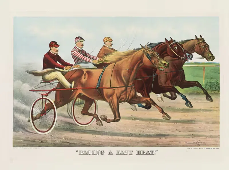 Pacing a fast heat by John Cameron, 1893 — digital art print download