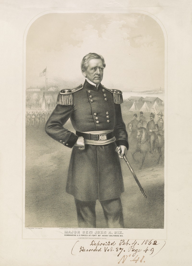 Major Genl. John A. Dix by John H. Bufford's & Sons, 1862 — digital art print download