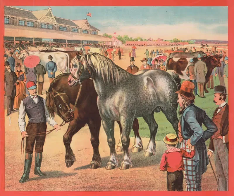 Лошади и тренер by Рассел, Морган и Ко, 1890 — digital art print download