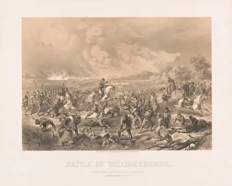 Battle of Williamsburgh by Сарони, Мэйор и Кнапп Лит. — digital art print download